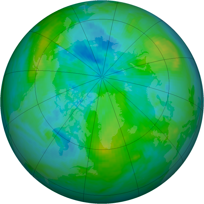 Arctic ozone map for 03 September 1983